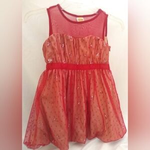 Harajuku Mini For Target Red Bubble Party Dress Sleeveless Sheer Upper S 6/6x
